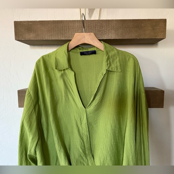 Rachel Roy|Faux wrap Drapey long sleeve blouse,high low style••• - Picture 3 of 12